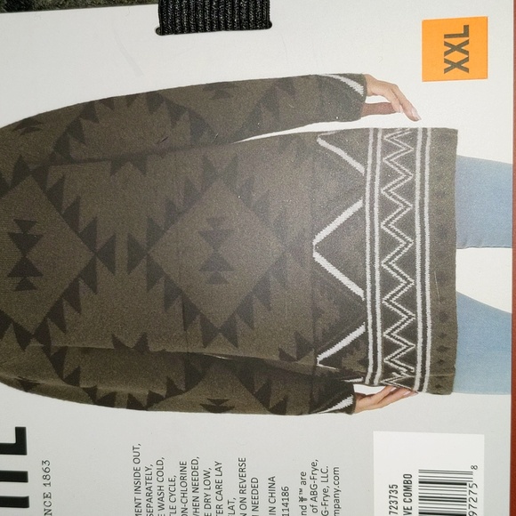 Frye Women's Size XXL Open Front Jacquard Pattern Cozy Cardigan w/Pockets New - Picture 7 of 8